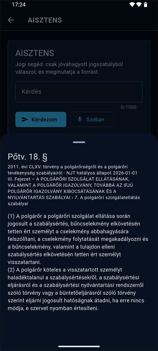 A Pőtv. 18. § szövege